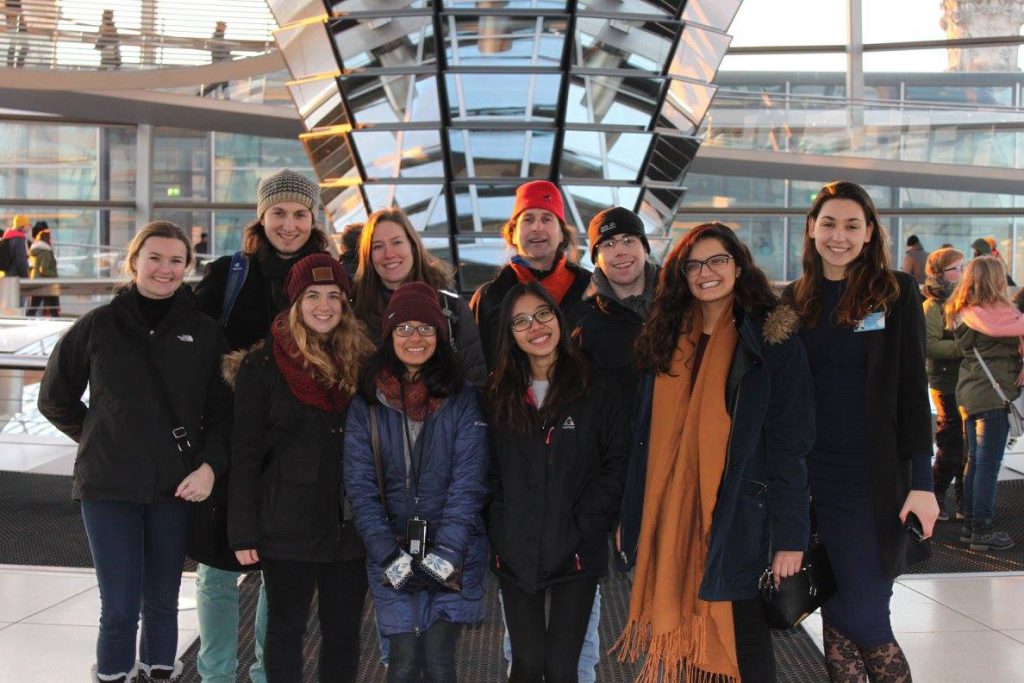 group of students in the Bundestag Berlin